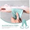 Angoily Silicone Bath Scrubber Strap Exfoliating Back Brush for Deep Cleaning Double-sided Massage Towel Suitable for All Skin Types Easy to Hang and Store Random Color view 4