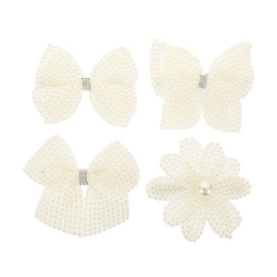 Angoily 4pcs Pearl Hair Clip Hair Pin Tiara Barrettes Pearl pin s Bow with Alligator Clips Wedding pin Barrette pin for Women Miss Wild