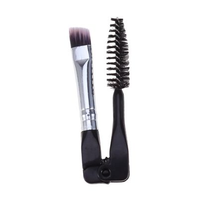 Angoily 10pcs Mini Foldable Eyebrow Brush Professional Makeup Brushes for Eyebrows and Eyelashes Portable Design for Women for Travel and Everyday Use Black