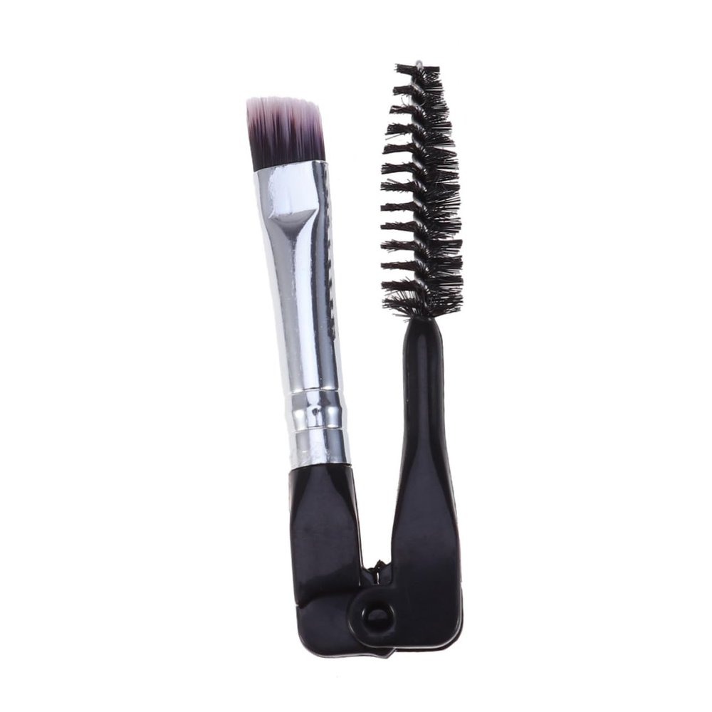 Angoily 10pcs Mini Foldable Eyebrow Brush Professional Makeup Brushes for Eyebrows and Eyelashes Portable Design for Women for Travel and Everyday Use Black