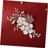 Angoily 1pc Elegant Pearl Beaded Hair Comb for Weddings Handmade Bridal Accessory Flower Design Silver Wedding Hairpin for Brides and Special Occasions view 3