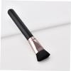 Angoily Synthetic Bristles Makeup Foundation Brush Flat Brush Pvc Handle Black for Daily Professional Use view 4
