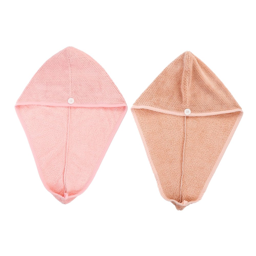 Angoily 2pcs Ultra-Absorbent Microfiber Hair Drying Towel Caps Quick Drying Shower Wrap for Women Lightweight Suitable for All Hair Types Pink