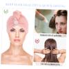 Angoily 2pcs Ultra-Absorbent Microfiber Hair Drying Towel Caps Quick Drying Shower Wrap for Women Lightweight Suitable for All Hair Types Pink view 2