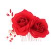 Angoily Wedding Headpiece for Bride Flower Hair Comb Rose Comb Women Hair Clip Accessory view 1