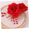 Angoily Wedding Headpiece for Bride Flower Hair Comb Rose Comb Women Hair Clip Accessory view 3