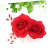 Angoily Wedding Headpiece for Bride Flower Hair Comb Rose Comb Women Hair Clip Accessory view 4
