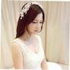 Angoily Pearl Flower Bridal Headband Wedding Headband for Bride Elegant Pearl Flower Headwear for Women view 2