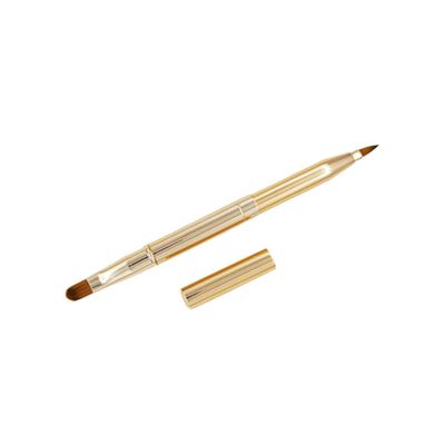 Angoily Double-ended Retractable Lip Brush Portable Makeup Applicator for Lipstick and Concealer for Women and Girls Golden