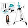 Angoily Portable Wig Holder Stand for Hairdressing Model Silver Triangle Bracket Blue Rubber view 2