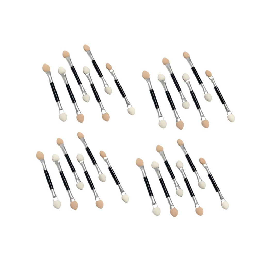 Beatifufu 30pcs Portable Double-ended Eyeshadow Brush Aluminum Tube Makeup Tools for Women and Girls Lightweight Design for and Daily Use