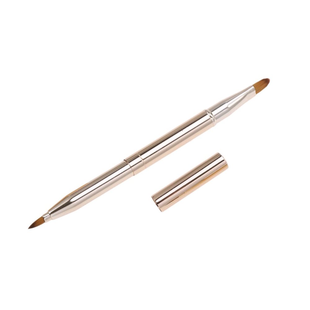 Angoily 1pc Double-headed Retractable Lip Brush for Lipstick and Concealer Portable Makeup Applicator Tool for Lip Gloss and Liquid Cosmetics Essential Makeup Brush Kit