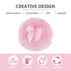 Beatifufu 3pc Long Hair Powder Puff Set Soft Plush Talcum Powder Puff Adults for Prickly Heat Cute Bowknot Design Pink Safe for Delicate Skin view 4