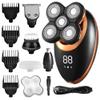 EKHOU Head Shavers for Bald Men, Electric Shaver for Men Beard Hair Trimmer Electric Razor 5D Floating Five Blade Heads Electric Nose Hair Trimmer LCD Display (Color : Golden) view 1