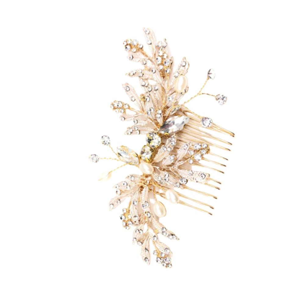 Angoily Elegant Rhinestone Hair Comb Inlay for Women Decorative Headdress for Weddings Parties and Special Occasions Luxurious Design Easy to Use for Brides and Girls