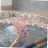 Angoily Coral Fleece Hair Drying Hat Ultra Absorbent Towel Cap for Quick Hair Drying Soft and Design for Bathing and view 2