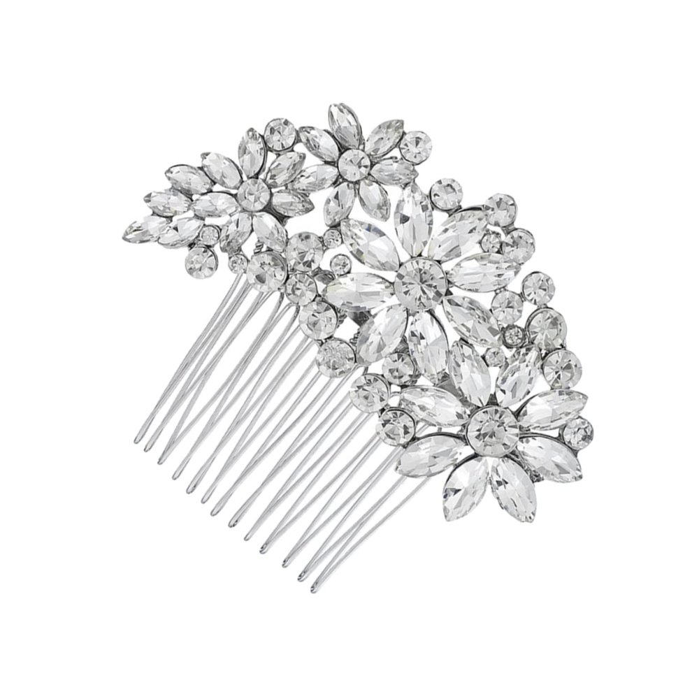 Angoily Elegant Silver Crystal Hair Comb for Wedding Bridal Accessory Rhinestone for Prom Party Engagement Anniversary