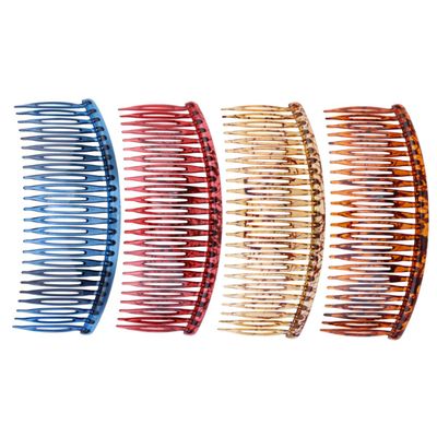 Angoily 4pcs Break-resistant Hair Combs Resin Teeth Hair Clips Clips for Thick Bangs Jewelry Making Accessories Random Color