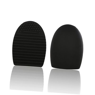 Angoily Silicone Makeup Brush Cleaner Egg Tool for Easy Cleaning of Cosmetic Brushes for Home Use and Travel Black