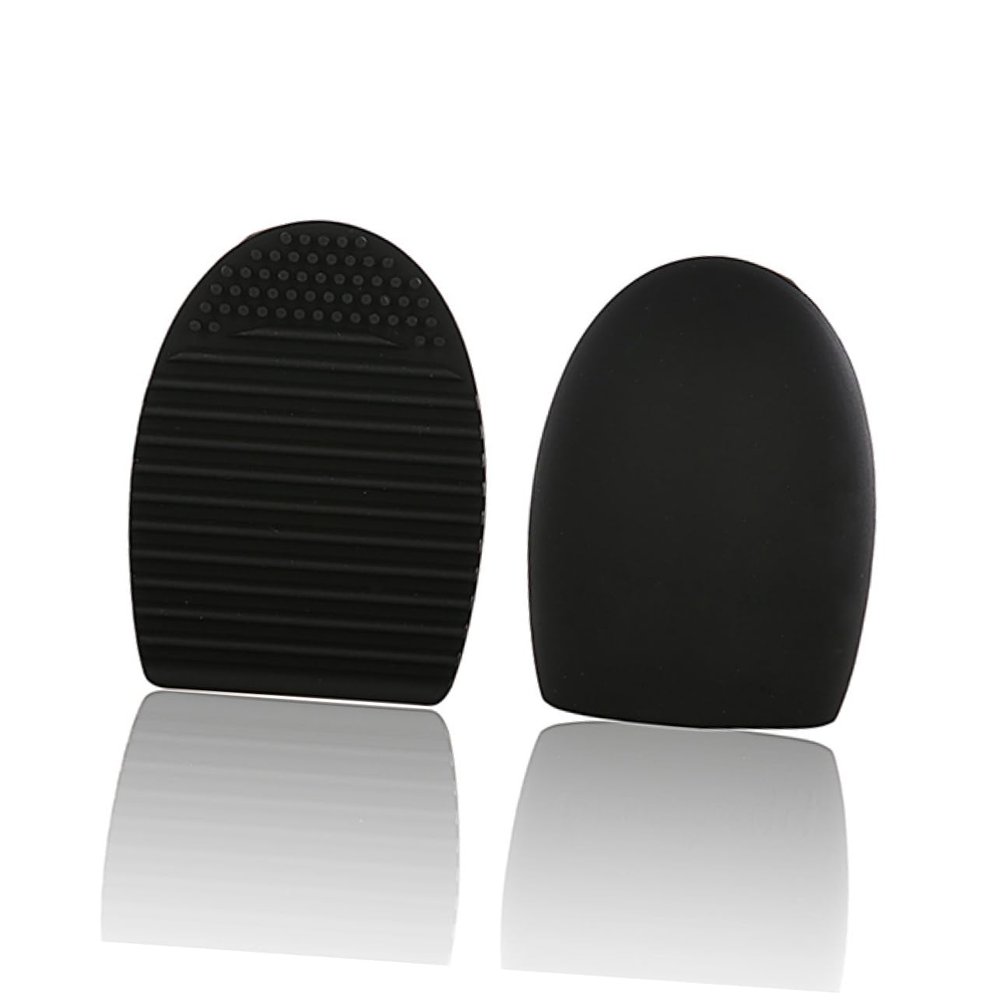 Angoily Silicone Makeup Brush Cleaner Egg Tool for Easy Cleaning of Cosmetic Brushes for Home Use and Travel Black