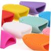 Angoily Silicone Makeup Brush Cleaner Egg Tool for Easy Cleaning of Cosmetic Brushes for Home Use and Travel Black view 2