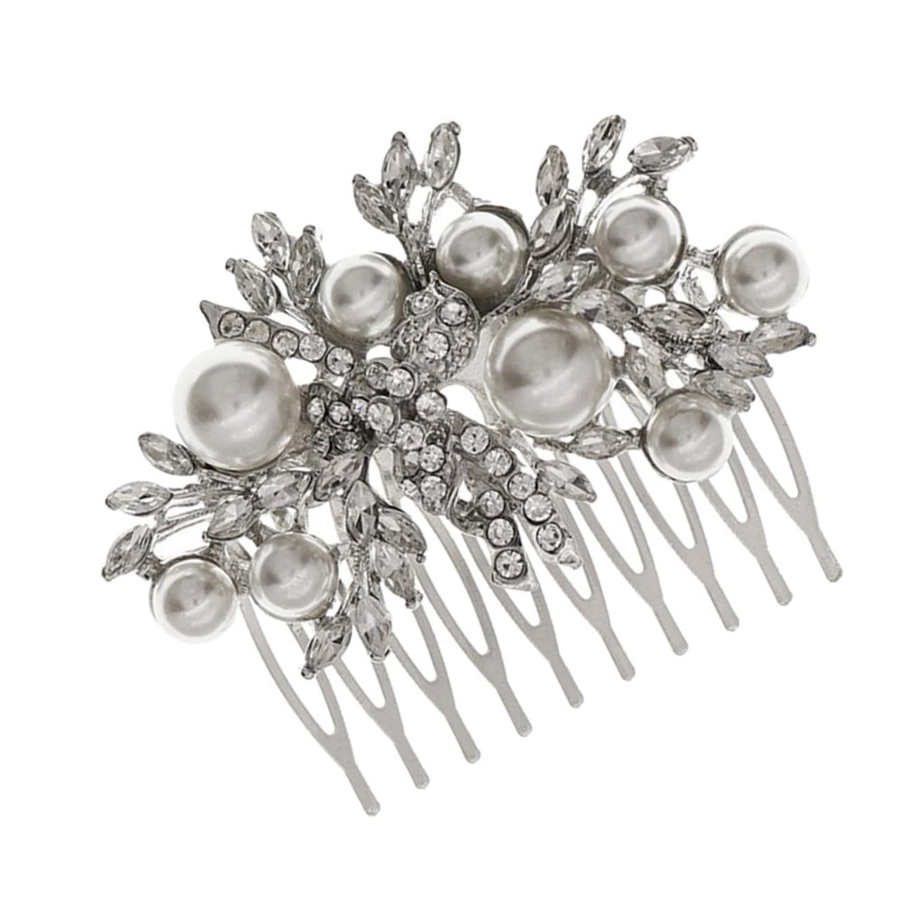 Angoily Retro Pearl Hair Comb with Rhinestones Elegant Women Hairpin Accessory for Weddings Dances and Special Occasions Unique Design for Stunning Updos and Hairstyles