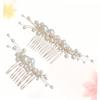 Angoily 2pcs Handmade Pearl Hair Comb Set Bridal Hair Jewelry for Women Pearl Wedding Headpiece view 2