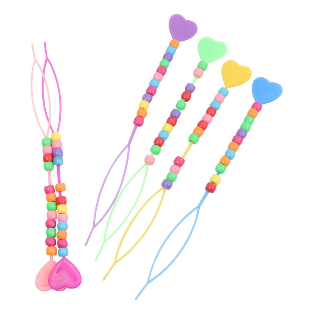 Angoily 12pcs Hair Braid Needle with Beads Portable Hair Bun Tool for Boy Girl Easy to Use Manual Styling Accessory for Lovely Random Colors