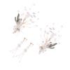 Angoily Wedding Headpiece Accessory Rhinestone Hairpin Set Silk Yarn Hair Clasp for Bride view 1