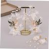 Angoily Wedding Headpiece Accessory Rhinestone Hairpin Set Silk Yarn Hair Clasp for Bride view 2
