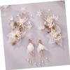 Angoily Wedding Headpiece Accessory Rhinestone Hairpin Set Silk Yarn Hair Clasp for Bride view 3