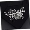 Angoily Pearl Rhinestone Tiara Headband Bridal Flower Hair Comb Elegant Wedding Headdress Fashion Accessory for Women Photo Prop view 3