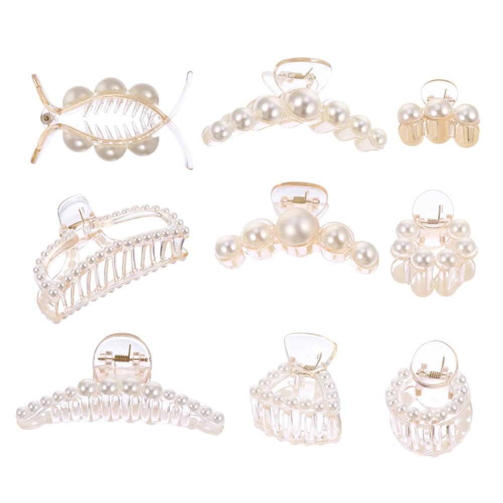Angoily 8pcs Hair Clips Stylish Plastic Hair Clamps for Showers Housework Fashion Elegant Bright Design