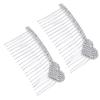 Angoily 2pcs Bridal Hair Combs Rhinestone Inlay Heart Design Elegant Alloy Hair Accessories for Weddings Bridesmaids and Special Occasions view 1