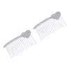 Angoily 2pcs Bridal Hair Combs Rhinestone Inlay Heart Design Elegant Alloy Hair Accessories for Weddings Bridesmaids and Special Occasions view 4
