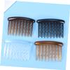 Angoily 48pcs Plastic Hair Side Combs 17 Tooth Wave Tooth Hair Combs for Fine Bridal Wedding Veil Clip Size 12pcs Dark Light view 2