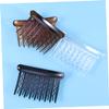 Angoily 48pcs Plastic Hair Side Combs 17 Tooth Wave Tooth Hair Combs for Fine Bridal Wedding Veil Clip Size 12pcs Dark Light view 3