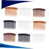 Angoily 48pcs Plastic Hair Side Combs 17 Tooth Wave Tooth Hair Combs for Fine Bridal Wedding Veil Clip Size 12pcs Dark Light view 4