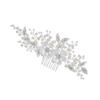 balacoo Silver Rhinestone Wedding Hair Comb with Artificial Pearl Flower Floral Design Elegant Bridal Side Comb for Bride and Bridesmaids Delicate Hair Accessories for Special Occasions view 1