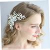 balacoo Silver Rhinestone Wedding Hair Comb with Artificial Pearl Flower Floral Design Elegant Bridal Side Comb for Bride and Bridesmaids Delicate Hair Accessories for Special Occasions view 3