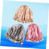 Angoily 3pcs Shower Cap Thickened Lampblack Adult Shower Hats Golden Grey Lightweight Practical Design for Beauty Salon Use view 3