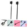 Angoily 2pcs Portable Eyebrow and Eyelash Grooming Tools Elastic Eyebrow Brush and Eyelash Comb Compact Dual-head Design for Travel and Daily Use Black and Silver Colors view 2