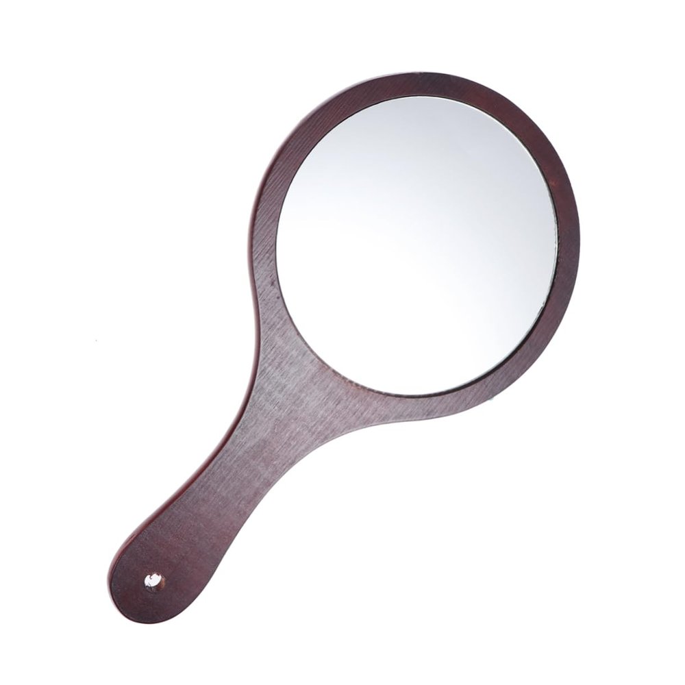 1pc Portable Makeup Mirror Hand Held Mirror Vanity Hand Held Makeup s Handheld Portable Hand Aesthetic Travel True Make up Wooden