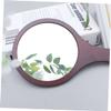 1pc Portable Makeup Mirror Hand Held Mirror Vanity Hand Held Makeup s Handheld Portable Hand Aesthetic Travel True Make up Wooden view 2