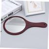 1pc Portable Makeup Mirror Hand Held Mirror Vanity Hand Held Makeup s Handheld Portable Hand Aesthetic Travel True Make up Wooden view 3