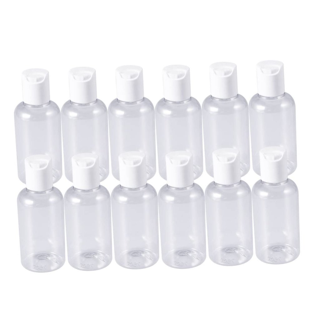 Beatifufu 15pcs Portable Travel Press Bottles Shampoo Dispenser Bottles Caps for Lotion