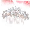 Angoily 1pc Elegant Rhinestone Hair Comb for Brides Fashionable Rose Gold Hairpin Accessory for Weddings Parties and Special Events Alloy Design Charms Gorgeous Gloss view 2