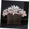Angoily 1pc Elegant Rhinestone Hair Comb for Brides Fashionable Rose Gold Hairpin Accessory for Weddings Parties and Special Events Alloy Design Charms Gorgeous Gloss view 3