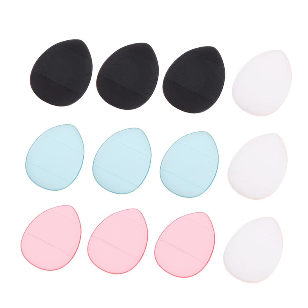 Angoily Skin-friendly 12pcs Makeup Puff Sponges Dry Wet Face Powder Puff for Foundation Beauty Tools