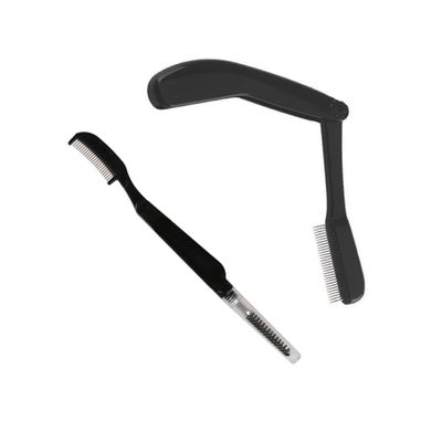 Angoily Sturdy Metal Eyebrow Comb 2pcs Set Plastic Handle Perfect for Women Girls